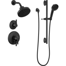 Galeon Monitor 17 Series Dual Function Pressure Balanced Shower System with Integrated Volume Control, Shower Head, and Hand Shower - Includes Rough-In Valves