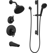 Galeon Monitor 17 Series Dual Function Pressure Balanced Tub and Shower System with Integrated Volume Control, Shower Head, and Hand Shower - Includes Rough-In Valves