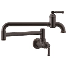 Broderick 4 GPM Wall Mounted Double Handle Pot Filler Faucet with Brass Handles