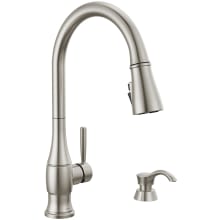 Hazelwood 1.8 GPM Single Hole Pull Down Kitchen Faucet with MagnaTite and ShieldSpray Technologies - Includes Soap Dispenser and Escutcheon