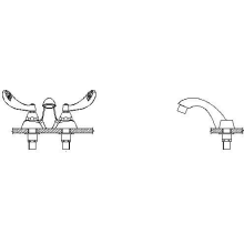 Commercial Double Handle 1.5 GPM Centerset Bathroom Faucet with Temperature Indicated Blade Handles