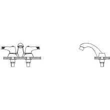 Commercial Double Handle 0.5 GPM Centerset Bathroom Faucet with Temperature Indicated Lever Blade Handles