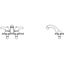 Commercial Double Handle 0.5 GPM Centerset Bathroom Faucet with Lever Blade Handles and Chain Stay (Less Plug & Drain)