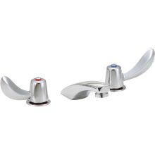 Double Handle 1.5GPM Ceramic Disc Widespread Bathroom Faucet with Hooded Blade Handles and Antimicrobial by AgION from the Commercial Series