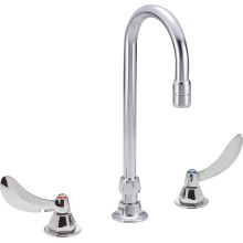 Double Handle 1.5GPM Ceramic Disc Widespread Bathroom Faucet with Blade Handles Gooseneck Spout and Antimicrobial by AgION from the Commercial Series