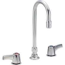 Double Handle 1.5GPM Ceramic Disc Widespread Bathroom Faucet with Lever Blade Handles and Gooseneck Spout from the Commercial Series