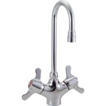 Double Handle 1.5GPM Ceramic Disc Single Hole Mount Bathroom Faucet with Lever Handles 10.5" Gooseneck Spout and Antimicrobial by AgION from the Commercial Series