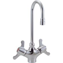 Double Handle 1.5GPM Ceramic Disc Single Hole Mount Bathroom Faucet with Lever Handles 10.5" Gooseneck Spout and Vandal Resistant Aerator from the Commercial Series