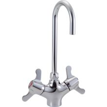 Double Handle 1 GPM Ceramic Disc Single Hole Mount Bathroom Faucet with Lever Handles and Smooth End 10.5" Gooseneck Spout Aerator from the Commercial Series