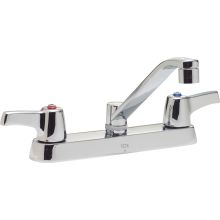 Double Handle 1.5GPM Ceramic Disc Kitchen Faucet with Lever Blade Handles Wallform Swing Spout and Antimicrobial by AgION from the Commercial Series