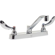 Double Handle 1.5GPM Ceramic Disc Kitchen Faucet with Blade Handles Wallform Swing Spout and Antimicrobial by AgION from the Commercial Series
