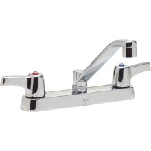 Double Handle 1.5GPM Ceramic Disc Kitchen Faucet with Lever Blade Handles Wallform Swing Spout and Vandal Resistant Aerator from the Commercial Series