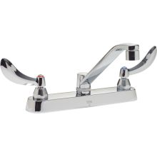 Double Handle 1.5GPM Ceramic Disc Kitchen Faucet with Blade Handles Wallform Swing Spout from the Commercial Series