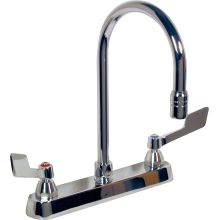 Double Handle 1.5GPM Ceramic Disc Kitchen Faucet with Wrist Blade Handles Gooseneck Spout and Vandal Resistant Aerator from the Commercial Series
