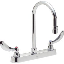 Double Handle 1.5GPM Ceramic Disc Kitchen Faucet with Blade Handles and Gooseneck Spout from the Commercial Series