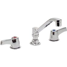 Double Handle 1.5GPM Ceramic Disc Below Deckmount Kitchen Faucet with Lever Blade Handles Wallform Swing Spout and Antimicrobial by AgION from the Commercial Series