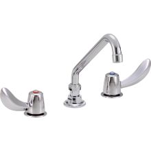 Double Handle 1.5GPM Ceramic Disc Below Deckmount Kitchen Faucet with Hooded Blade Handles and Tubular Swing Spout from the Commercial Series