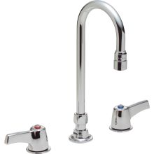 Double Handle 1.5GPM Ceramic Disc Below Deckmount Kitchen Faucet with Lever Blade Handles Gooseneck Spout and Antimicrobial by AgION from the Commercial Series