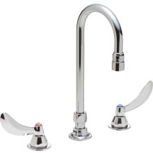 Double Handle 1.5GPM Ceramic Disc Below Deck mount Kitchen Faucet with Blade Handles Gooseneck Spout and Vandal Resistant Aerator from the Commercial Series