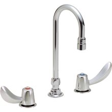 Double Handle 1.5GPM Ceramic Disc Below Deckmount Kitchen Faucet with Hooded Blade Handles and Gooseneck Spout from the Commercial Series
