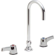 Double Handle 1.5GPM Ceramic Disc Below Deckmount Kitchen Faucet with Lever Blade Handles and Smooth End Gooseneck Spout from the Commercial Series