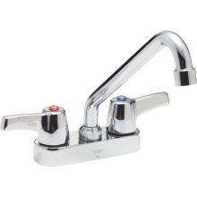 Double Handle 1.5GPM Ceramic Disc Bathroom Faucet with Lever Blade Handles 6" Tubular Swing Spout and Antimicrobial by AgION from the Commercial Series