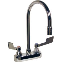Double Handle 1.5GPM Ceramic Disc Bathroom Faucet with Wrist Blade Handles 10-1/2" Gooseneck Spout and Vandal Resistant Aerator from the Commercial Series