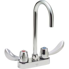 Double Handle 1 GPM Ceramic Disc Bathroom Faucet with Hooded Blade Handles and 10-1/2" Smooth End Gooseneck Spout from the Commercial Series