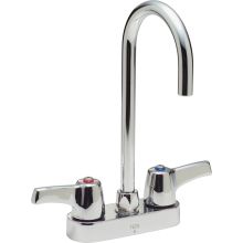 Double Handle 1 GPM Ceramic Disc Bathroom Faucet with Lever Blade Handles and 10-1/2" Smooth End Gooseneck Spout from the Commercial Series