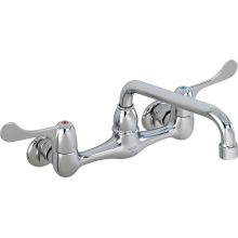 Commercial Laundry Faucet Double Handle Wall Mount with 4" Blade Handles and Vandal Resistant Flow Control Aerator