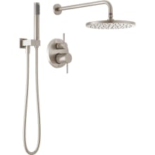 Modern Round Non Shared Function Shower System Package with 1.75GPM Single Function Shower Head and Hand Shower - Includes Rough-In