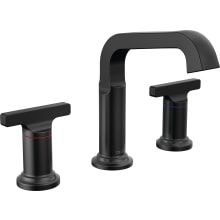 Tetra 1.2 GPM Widespread Bathroom Faucet with T-Lever Handles and Push Pop-up Drain Assembly
