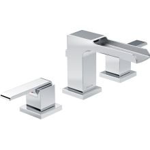 Ara 1.2 GPM Widespread Waterfall Bathroom Faucet - Includes Metal Pop-Up Drain Assembly