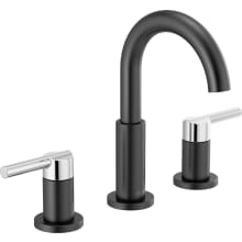 Nicoli 1.2 GPM Widespread Bathroom Faucet with Lever Handles and Push Pop-Up Drain Assembly