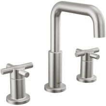 Nicoli 1.2 GPM Widespread Bathroom Faucet with Cross Handles and Push Pop-Up Drain Assembly