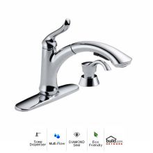 Linden Pull-Out Kitchen Faucet with Temporary Flow Increase and Soap/Lotion Dispenser - Includes Lifetime Warranty