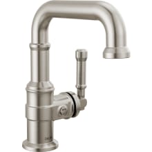 Broderick 1.2 GPM Single Hole Bathroom Faucet with Square Spout, Push Pop-Up Drain Assembly and Lever Handle