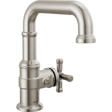 Broderick 1.2 GPM Single Hole Bathroom Faucet with Square Spout, Push Pop-Up Drain Assembly and Cross Handle