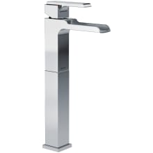 Ara 1.2 GPM Single Hole Waterfall Bathroom Faucet with Riser - Less Metal Pop-Up Drain Assembly