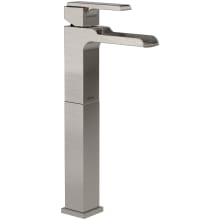 Ara 1.2 GPM Single Hole Waterfall Bathroom Faucet with Riser - Less Metal Pop-Up Drain Assembly