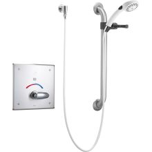 Push Button Hardwire Metering Electronic Shower System with 10" Control Box Pressure Balancing Mixing Valve and Personal Hand Shower from the Commercial Series