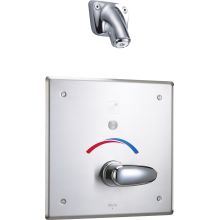 Push Button Hardwire Metering Electronic Shower System with 10" Control Box Pressure Balancing Mixing Valve and Vandal Resistant Single Function Shower Head from the Commercial Series