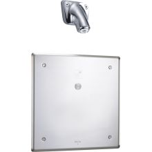 Push Button Hardwire Metering Electronic Shower System with 10" Control Box Thermostatic Mixing Valve and Vandal Resistant Single Function Shower Head from the Commercial Series