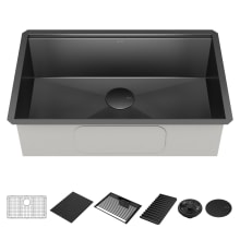 Rivet 30" Undermount Single Basin Stainless Steel Kitchen Sink with Cutting Board