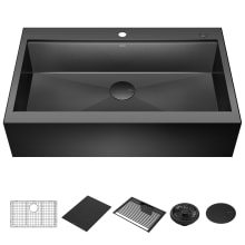 Rivet 35-7/8" Drop In Single Basin Stainless Steel Kitchen Sink with Cutting Board
