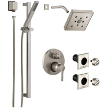 Ara Pressure Balanced Shower System with Shower Head, Shower Arm, Hand Shower, Slide Bar, Bodysprays, Hose, Valve Trim and MultiChoice Rough-In