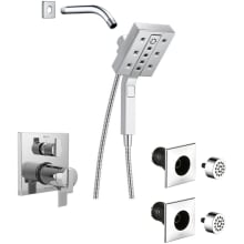 Ara Pressure Balanced Shower System with Shower Head, Shower Arm, Hand Shower, Bodysprays, Hose, Valve Trim and MultiChoice Rough-In