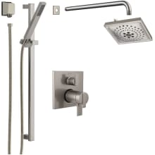 Ara Thermostatic Shower System with Shower Head, Shower Arm, Hand Shower, Slide Bar, Hose, Valve Trim and MultiChoice Rough-In