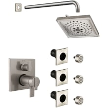 Ara Thermostatic Shower System with Shower Head, Shower Arm, Bodysprays, Valve Trim and MultiChoice Rough-In