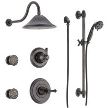 Monitor 14 Series Single Function Pressure Balanced Shower System with Shower Head, 2 Body Sprays and Hand Shower - Includes Rough-In Valves